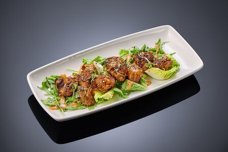 Куриная печень, маринованная в кальвадосе с грушевым топпингом