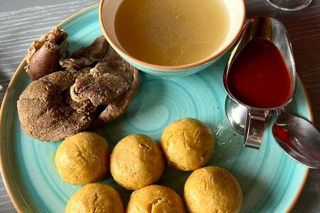 Хинкал кукурузный с бараниной