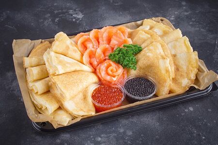 Блины Русские с Семгой и Икрой