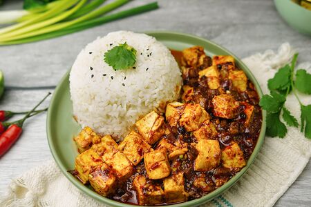 Гайфан из тофу мапо 麻婆豆腐盖饭