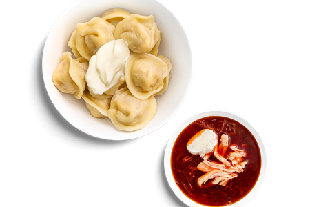Борщ и пельмени
