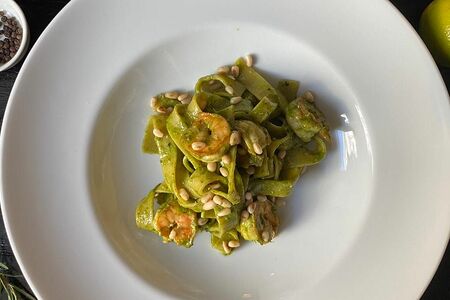 Паппарделле с креветками