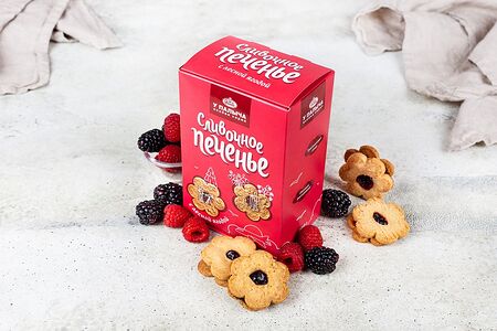 Печенье песочное сливочное с лесной ягодой