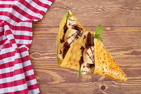 Блин с банан в шоколаде