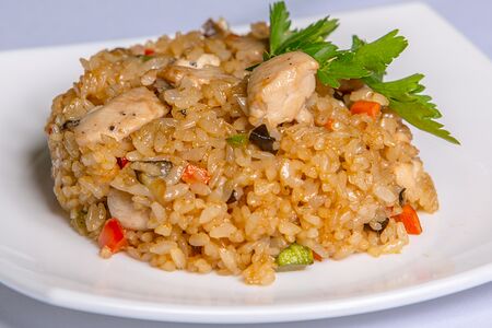 Тяхан с курицей