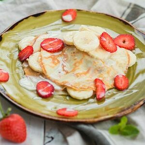 Блины с бананом и сгущенкой