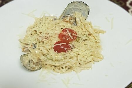 Паста Феттуччине с морепродуктами