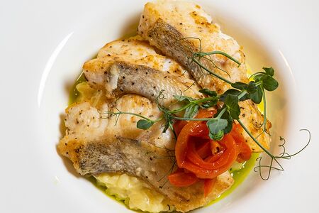 Судак с шафрановым ризотто