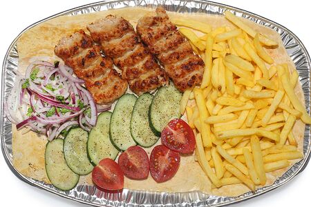 Люля кебаб куриный с картошкой фри