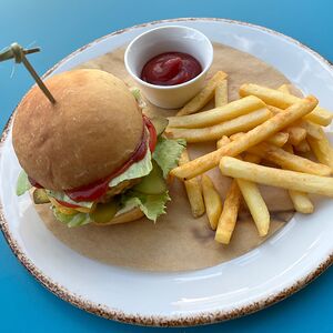 Мини-бургер с котлетой из индейки