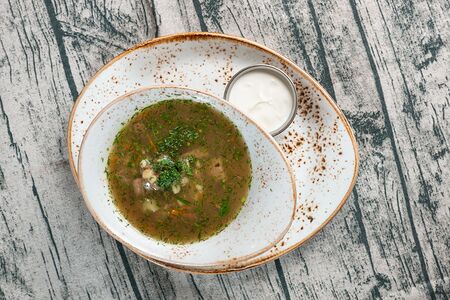 Суп из белых грибов со сметаной