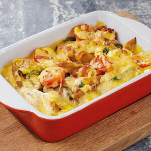 Гратен с курицей и грибами