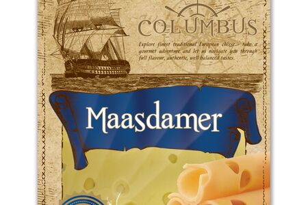 Бзмж Сыр Маасдамер 45% нарезка Columbus