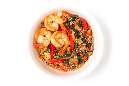 Лапша с креветками