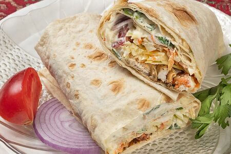 Шаурма со свининой на углях