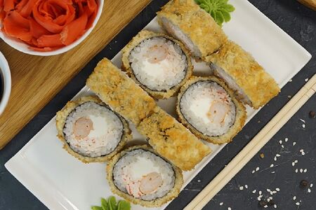 Горячий ролл краб-креветка