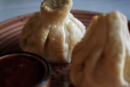 Жареные хинкали с бараниной