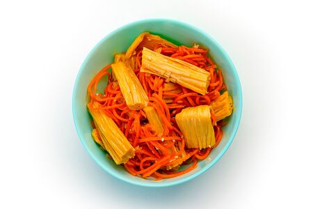 Корейская морковь со спаржей