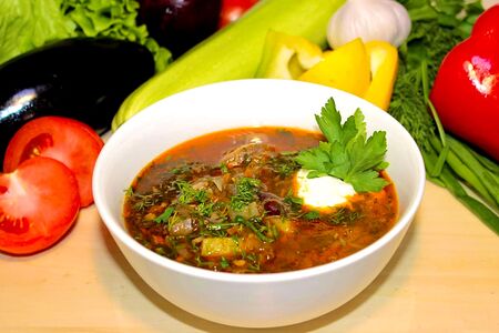 Борщ со сметаной