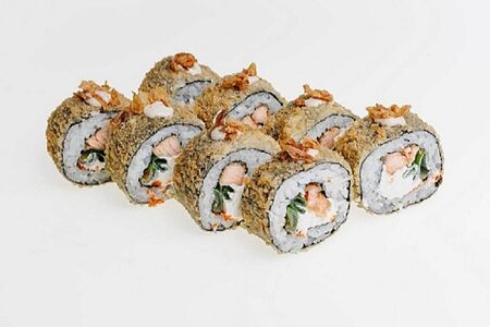 Тёплый ролл с лососем