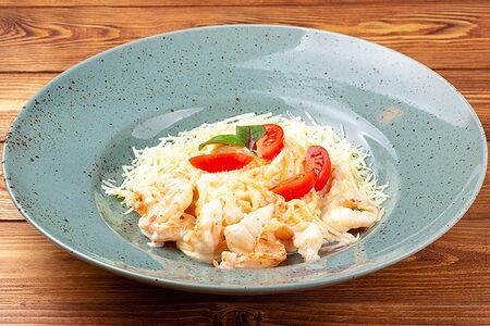 Феттуччине с креветками