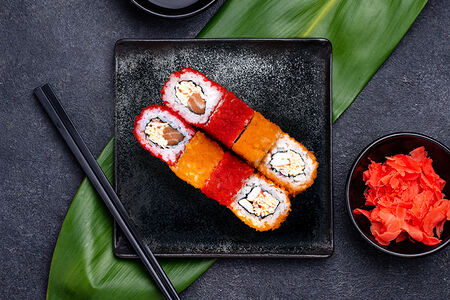 Острый лосось и креветка