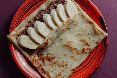 Блин с бананом и шоколадом