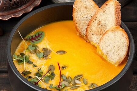 Тыквенный суп-пюре с креветками