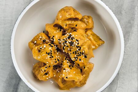 Баклажаны с карри и кунжутом