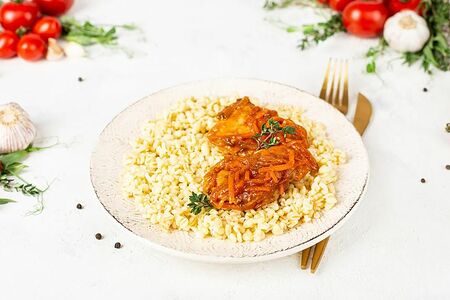 Горбуша в маринаде с булгуром