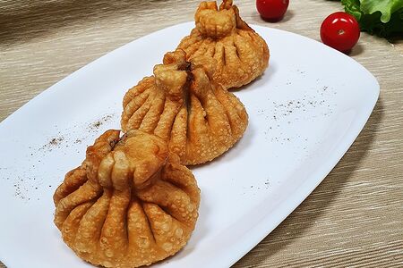 Хинкали жареные с курицей