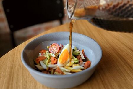 Окрошка с лососем