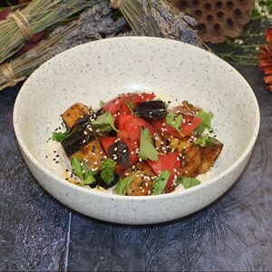 Салат с хрустящим баклажаном