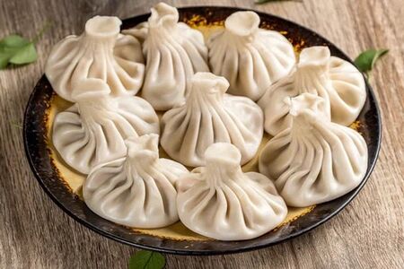 Жареные хинкали со свининой и говядиной  