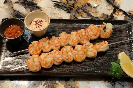 Креветки на мангале