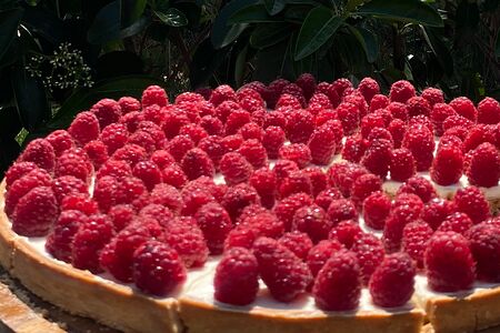 Пирог с малиной