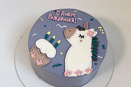 Детский торт №1 с единорогом Ваниль-клубника