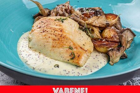 Куриная грудка с грибами и картофелем