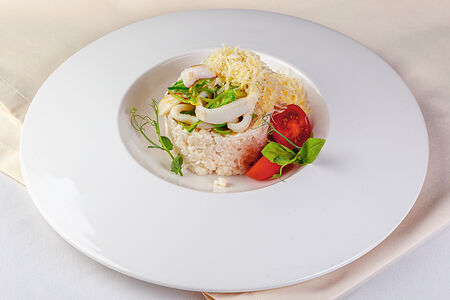 Сливочное ризотто с кальмаром