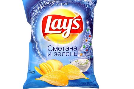 Чипсы Lays со вкусом сметаны и зелени