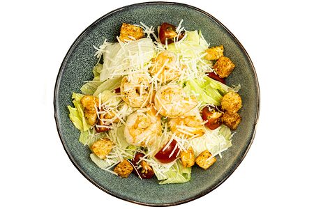 Салат Цезарь с креветками