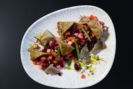 Винегрет с груздями и зелёной фасолью