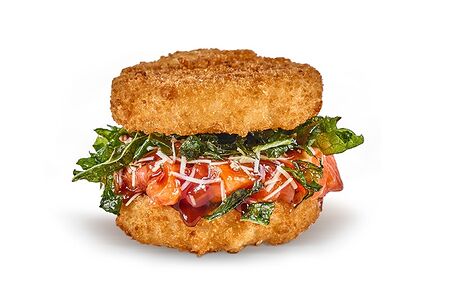 Суши-бургер с лососем