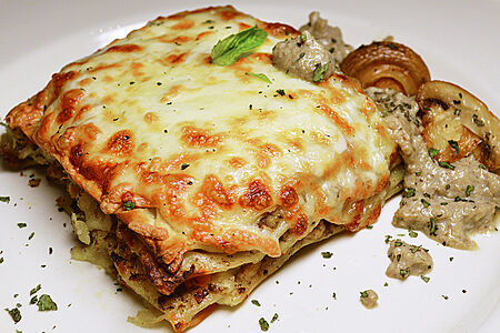 Лазанья курица и грибы