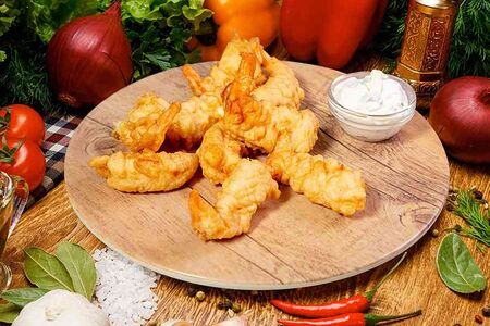 Тигровые креветки в кляре