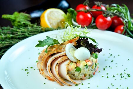 Оливье с куриным филе