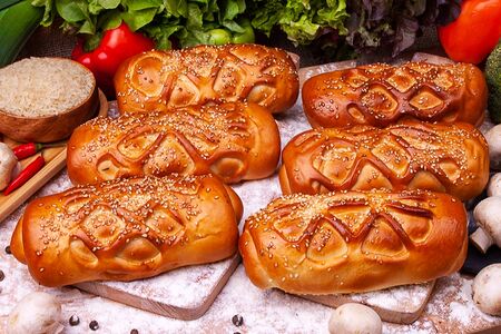 Курник - курица, грибы, рис