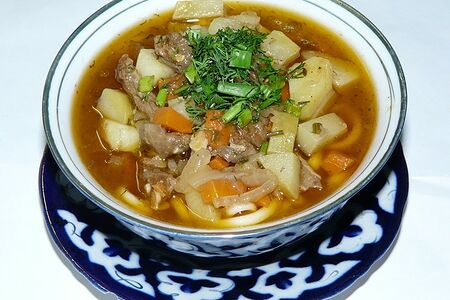 Суп с мясом по-казахски