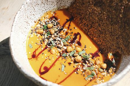 Суп из печеных перцев vegan