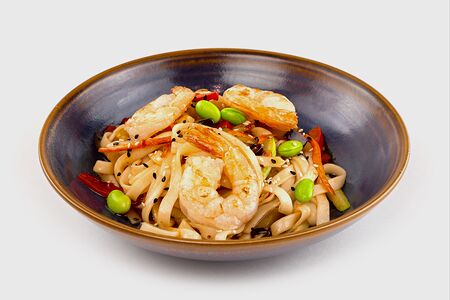 Удон с креветками